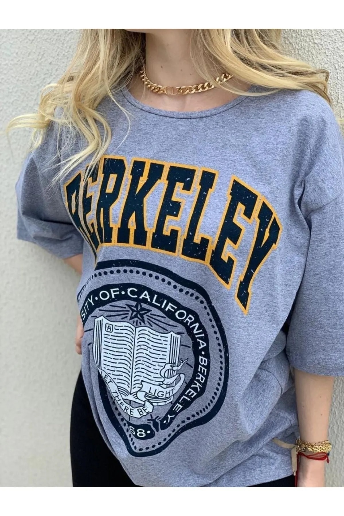 Kadın Oversize Berkeley Baskılı T-shirt