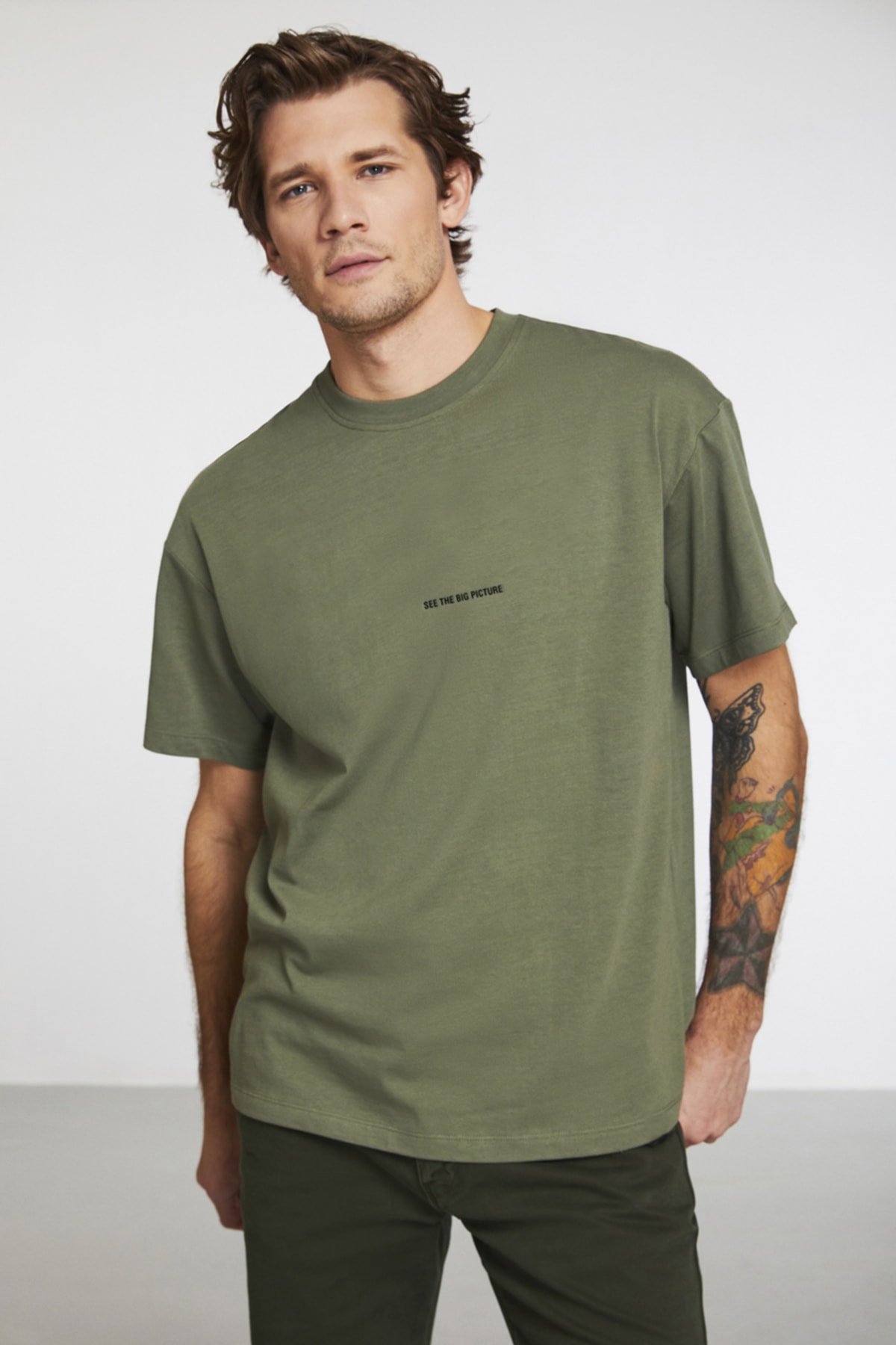 Rıver Oversize Haki T-shirt