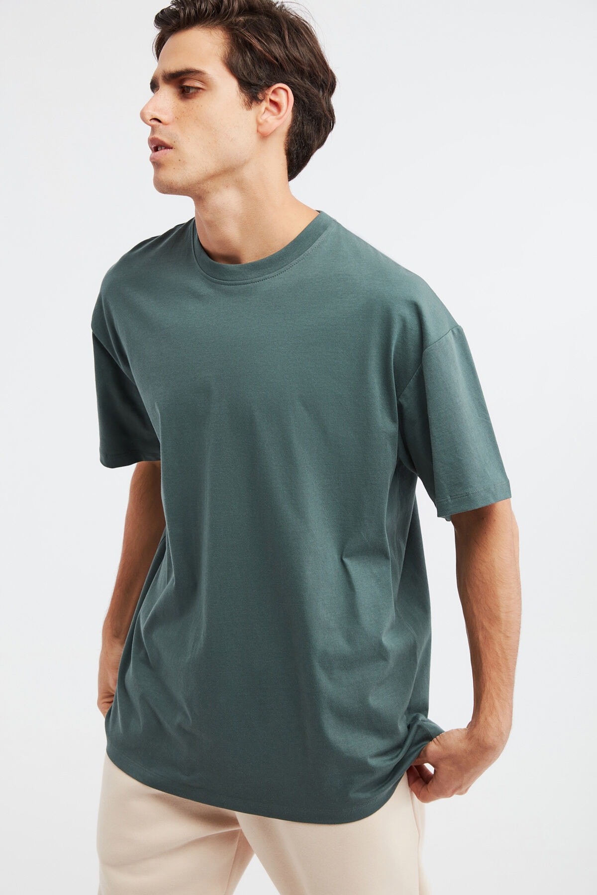 Jett Oversize Koyu Yeşil T-shirt