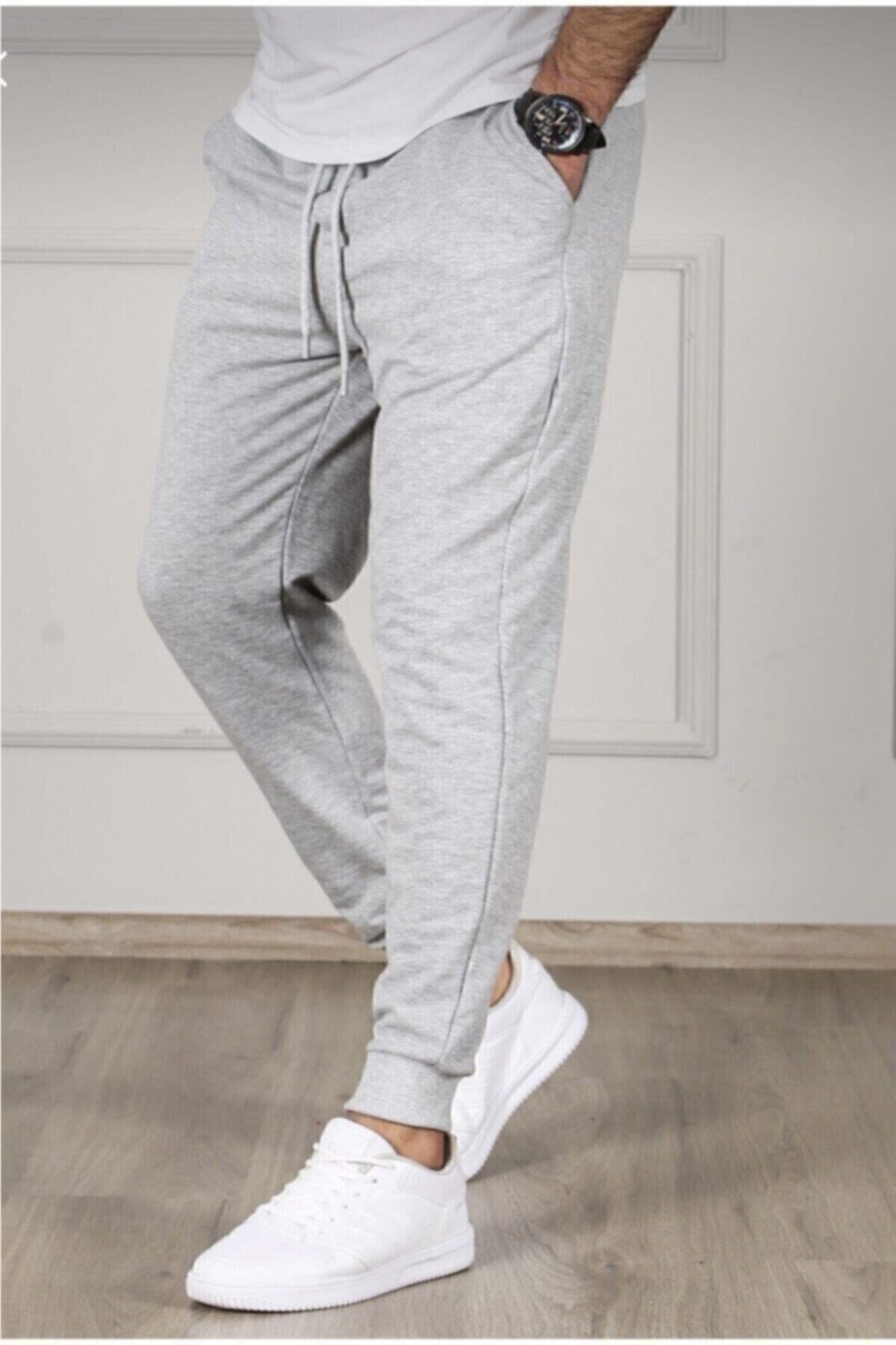 Gri Renk Slim Fit Jogger Alt Eşofman