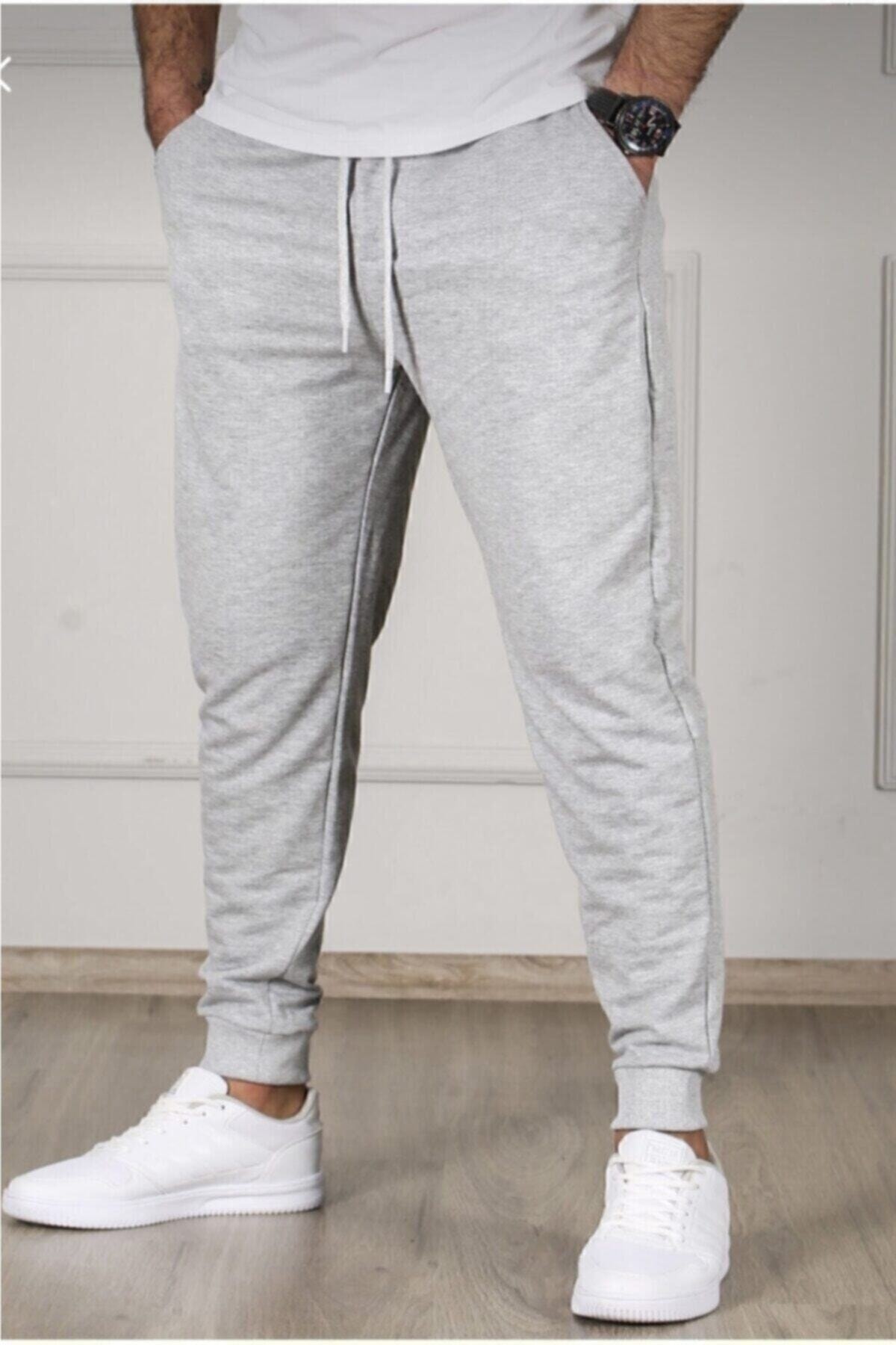 Gri Renk Slim Fit Jogger Alt Eşofman