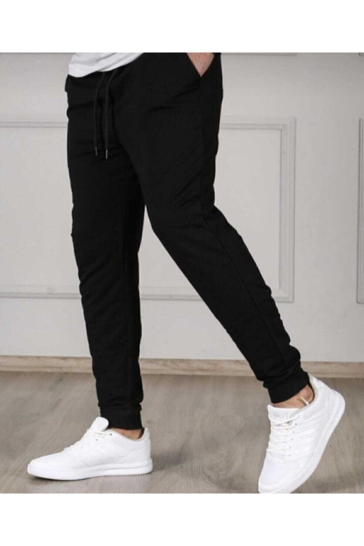 Siyah Renk Erkek Slim Fit Jogger Alt Eşofman