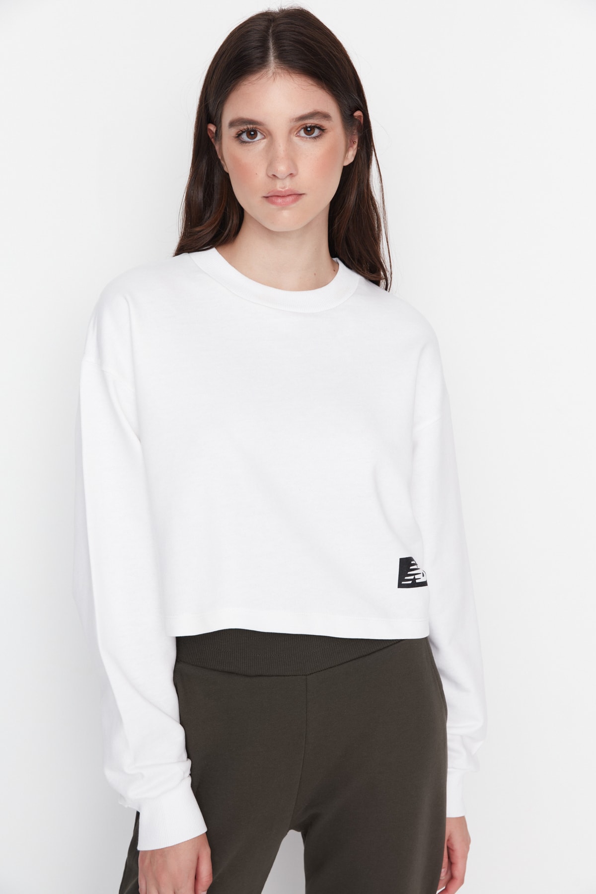 Kadın Beyaz Spor Sweatshirt WTC050-WT